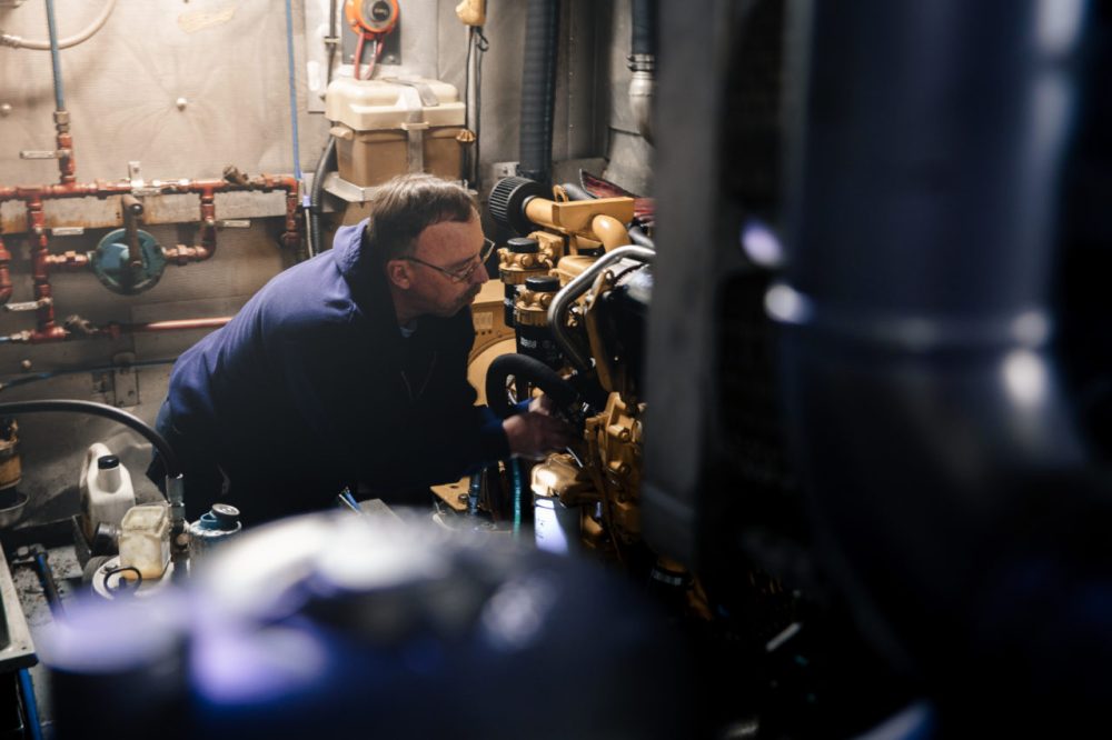 a man cooking in a kitchen