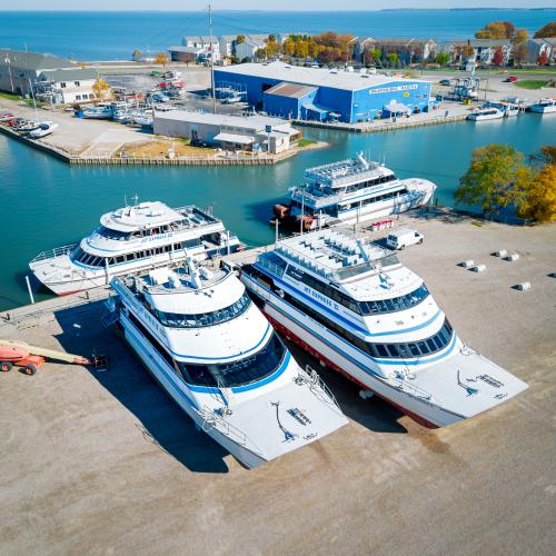 a harbor filled with boats