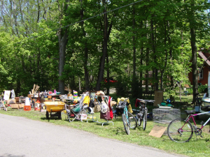 garage sale along a road